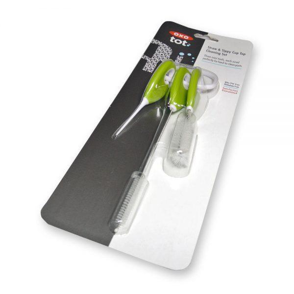 Oxo Tot On-the-Go Straw & Sippy Cup Top Cleaning Set - Green