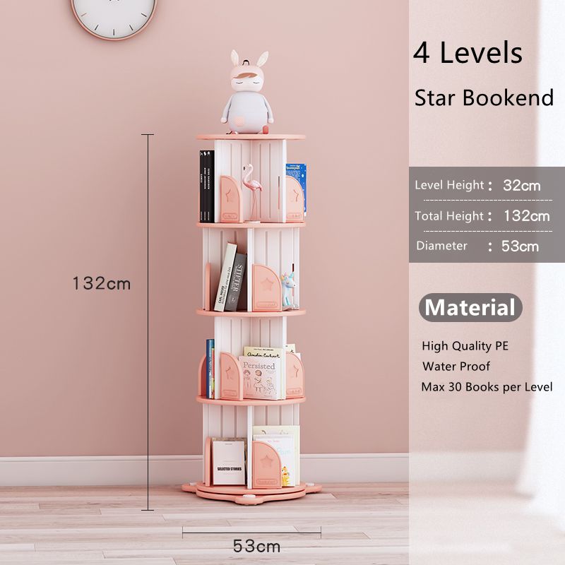 All 4 Kids Madelyn 4 Levels Revolving Bookcase - Pink