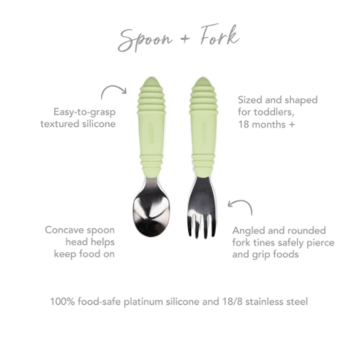 Bumkins Spoon and Fork - Sage