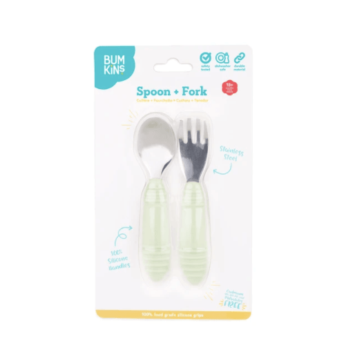 Bumkins Spoon and Fork - Sage