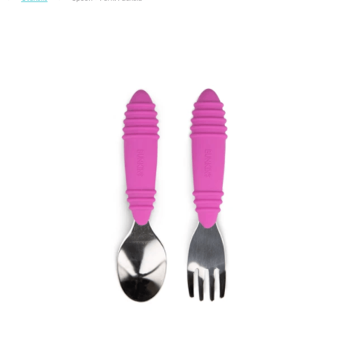Bumkins Spoon and Fork - Fuchsia