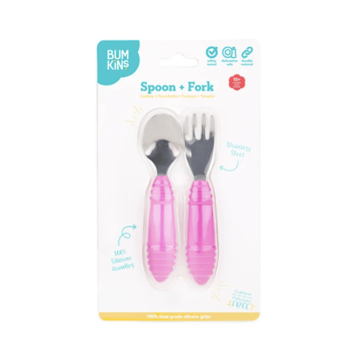 Bumkins Spoon and Fork - Fuchsia