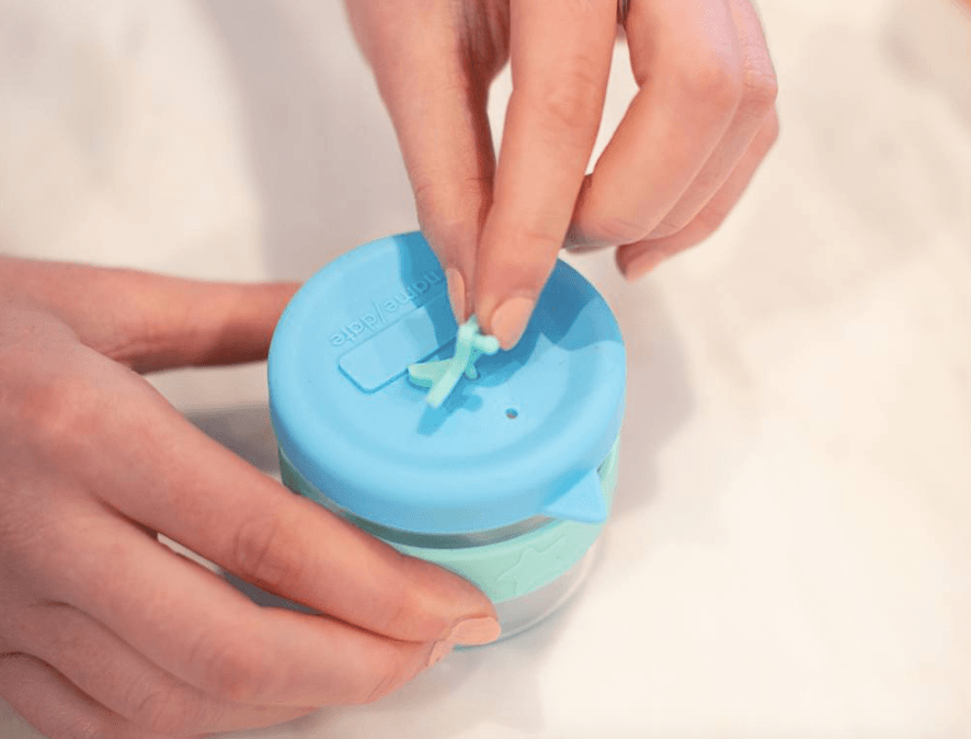 Cherub Baby Silicone & Glass Baby Food Storage 3PK 120ml - Aqua Mint