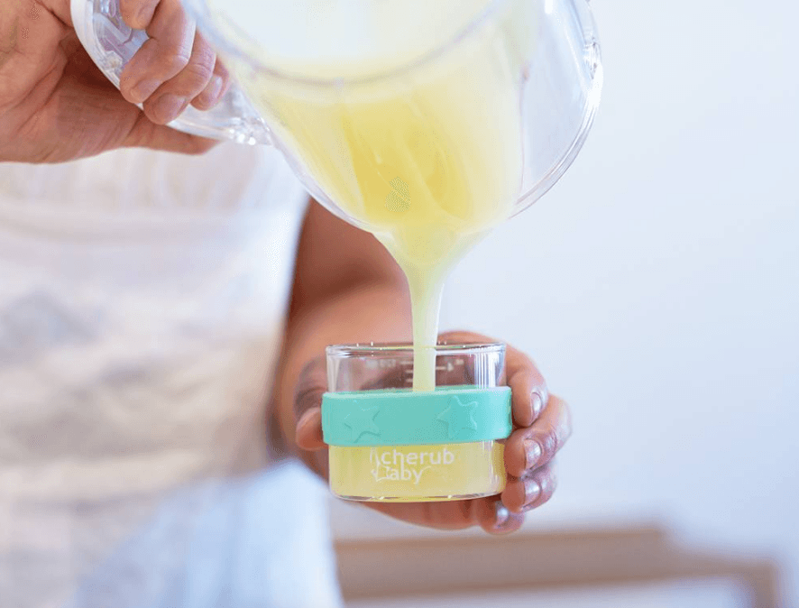 Cherub Baby Silicone & Glass Baby Food Storage 3PK 120ml - Aqua Mint