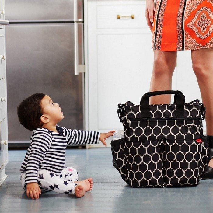 SKIP HOP Duo Signature Diaper Bag - Onyx Tile