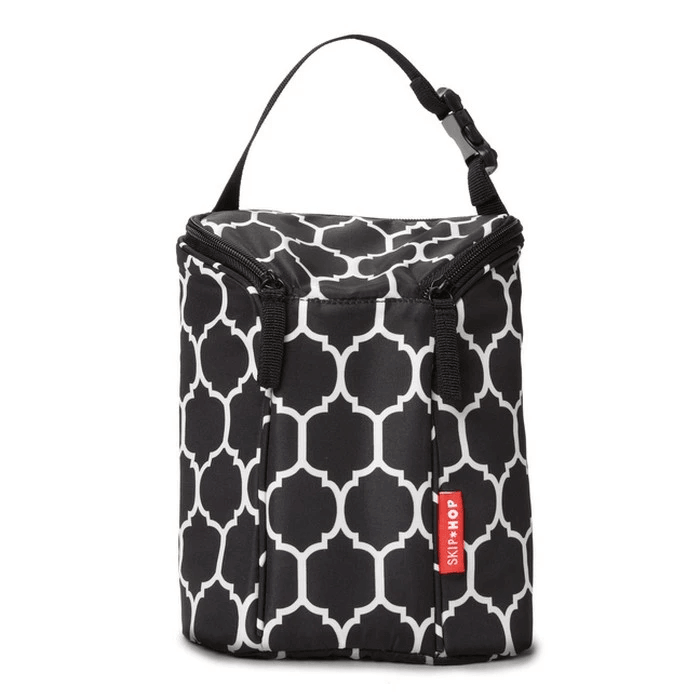 SKIP HOP Grab & Go Double Bottle Bag - Onyx Tile