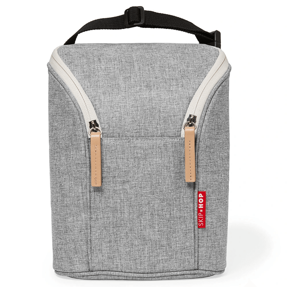 Skip Hop Grab & Go Double Bottle Bag - Grey Melange