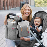 Skip Hop Grab & Go Double Bottle Bag - Grey Melange