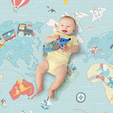 SKIP HOP Doubleplay Reversible Playmat - Little Travelers/Herringbone