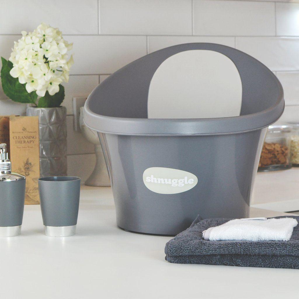 Shnuggle Bath With Plug - Slate Grey