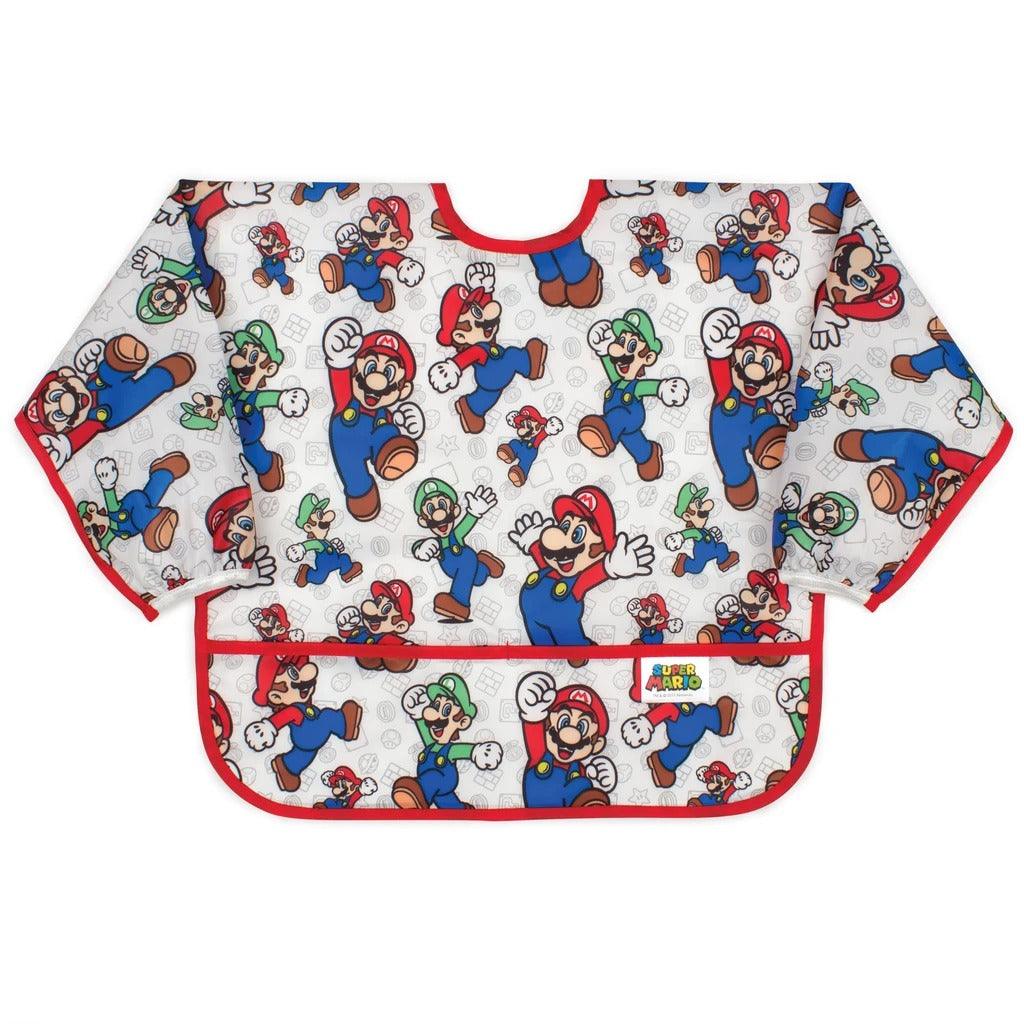 Bumkins Waterproof Sleeved Bib - Nintendo Mario