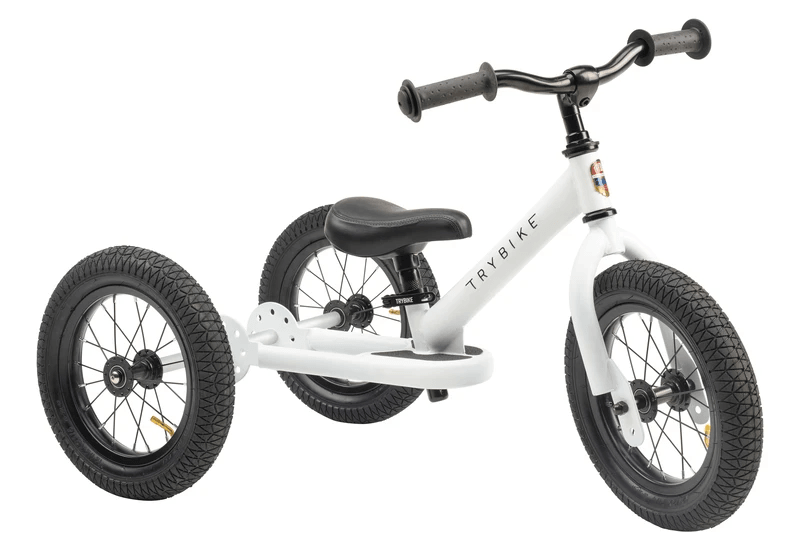 Trybike 2 in 1 Steel Balance Bike - White