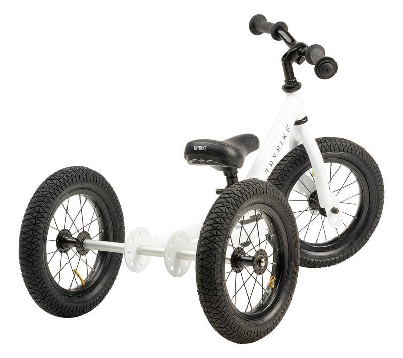 Trybike 2 in 1 Steel Balance Bike - White