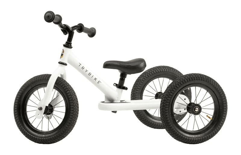 Trybike 2 in 1 Steel Balance Bike - White