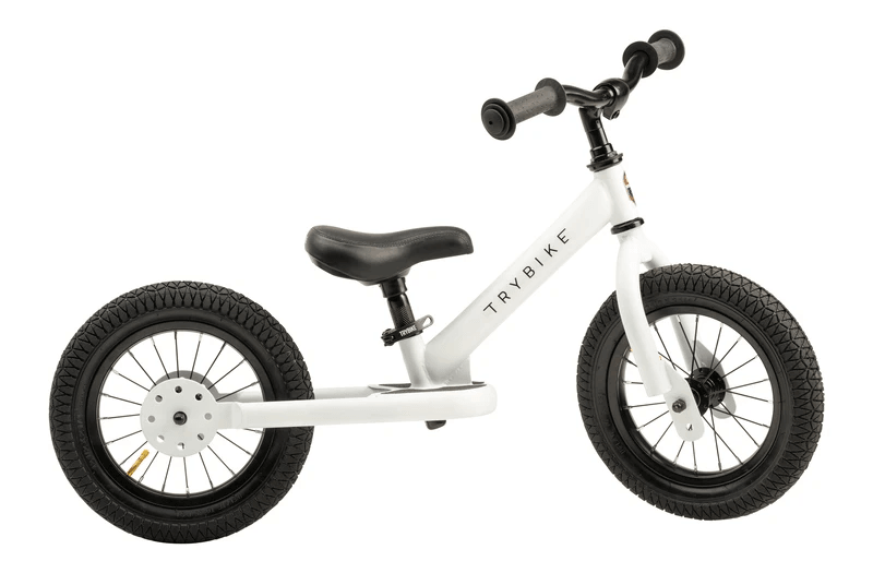 Trybike 2 in 1 Steel Balance Bike - White