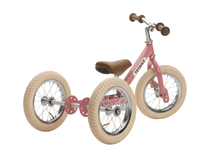 Trybike 2 in 1 Steel Balance Bike - Vintage Pink