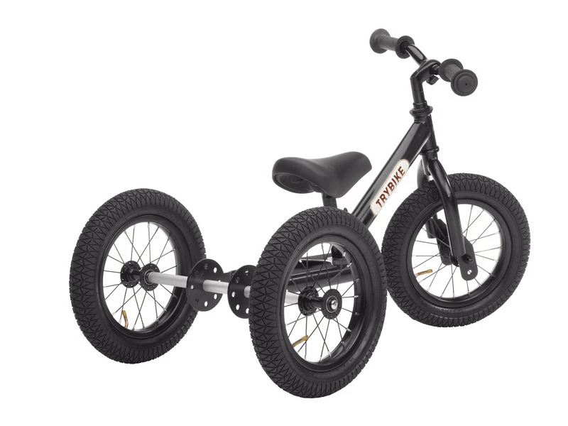 Trybike 2 in 1 Steel Balance Bike - Vintage Black