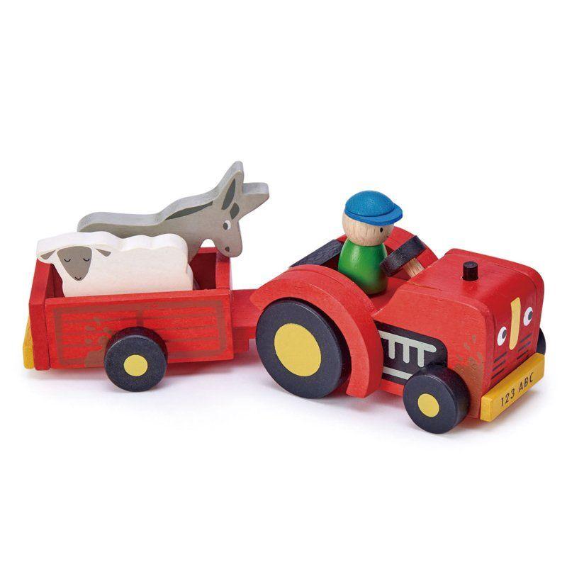 Tender Leaf Toys Wooden Tractor and Trailer