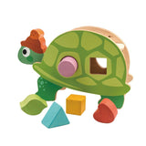 Tender Leaf Toys Wooden Tortoise Shape Sorter with Shapes