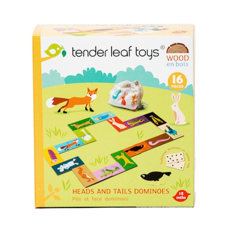 Tender Leaf Toys Heads & Tails Dominoes with Bag