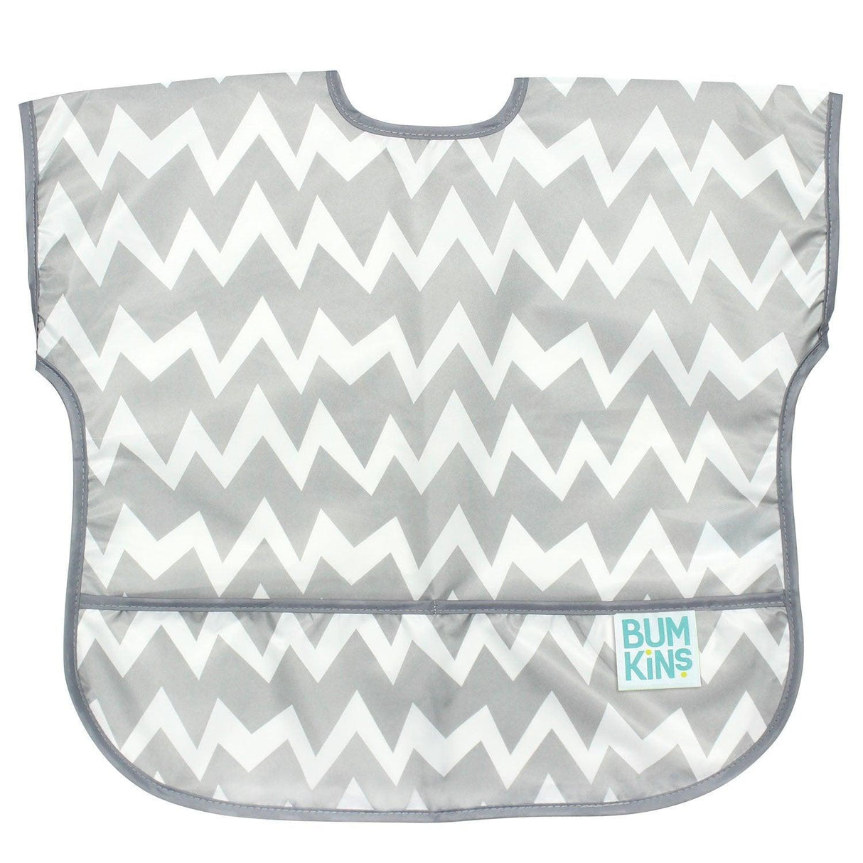 Bumkins Junior Bib - Grey Chevron